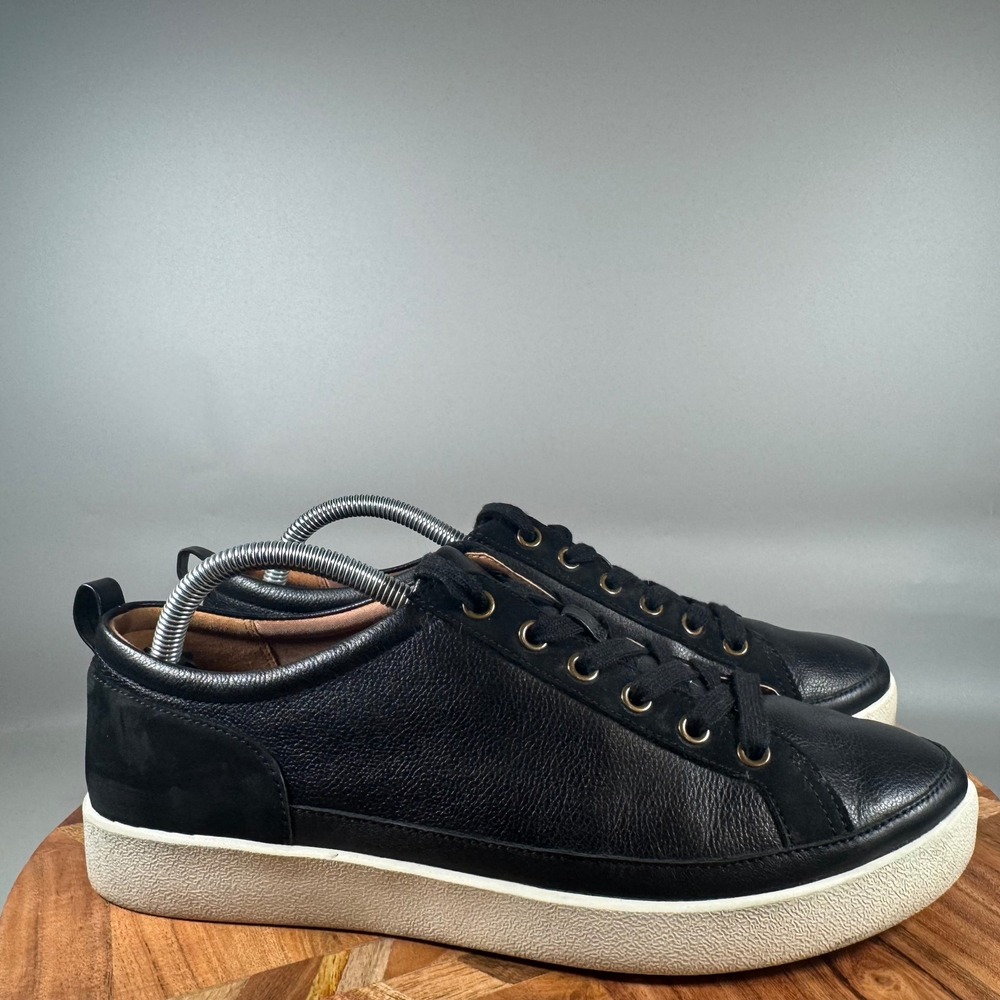 Vionic Black Leather Casual Sneakers